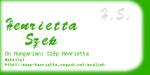 henrietta szep business card