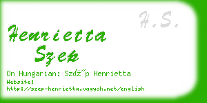 henrietta szep business card